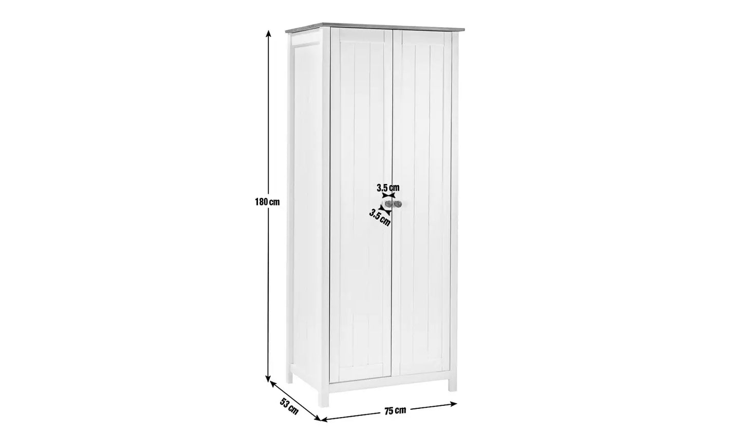 Scandinavia 2 Door Wardrobe - Two Tone